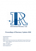 International Pharmacy Acta Proceedings of Pharmacy Updates 2020